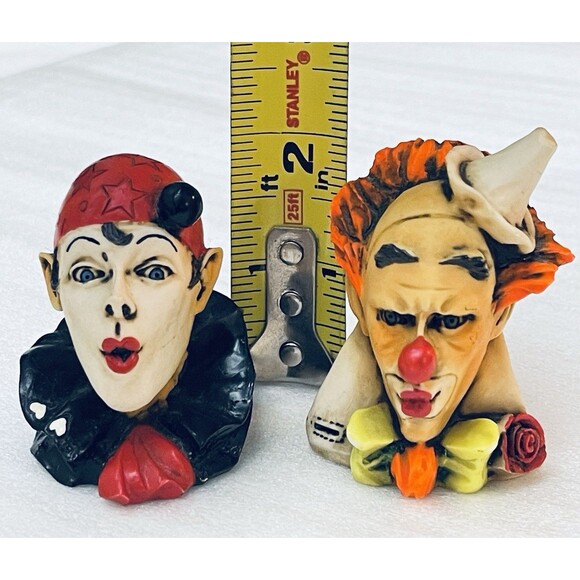 Artefice Ottanta Clown Head Busts Signed D. Esposito 1982 Italy Lot of 2 - Picture 10 of 10